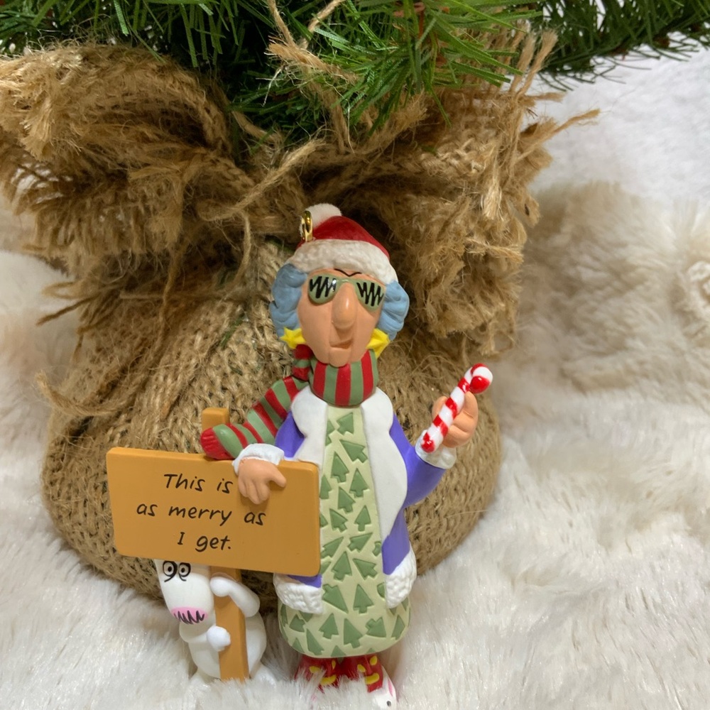 Hallmark Keepsake Maxine Merry As I Get Christmas Ornament Dog Floyd Crabby Lady